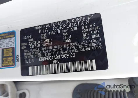 2022 Kia Seltos Ex из США, поврежденный, VIN KNDERCAA9N7303023